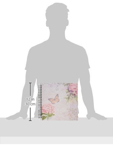 3dRose db_76596_2 Vintage Flowers Handwriting & Butterfly Pretty Summer Garden Girly Collage Swirls & Leaves Memory Book, 12 by 12" - Image 3