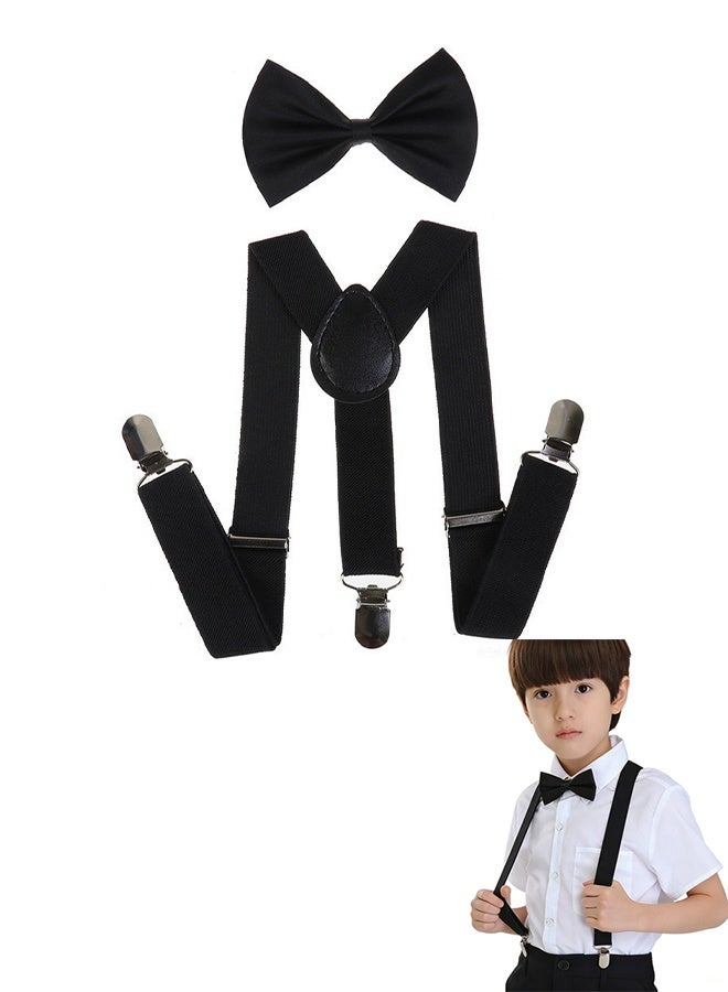 KANGLI Adjustable Kids Y Suspender Bowtie Necktie Sets for 6 Months to 13 Year Old Boys & Girls - Image 1