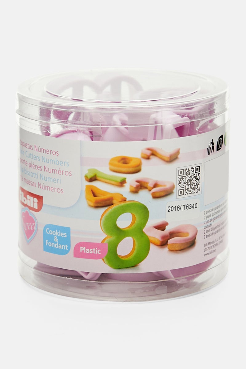 ibili 15 Pieces Numbers Cookie Cutter Set, Pink - Image 1