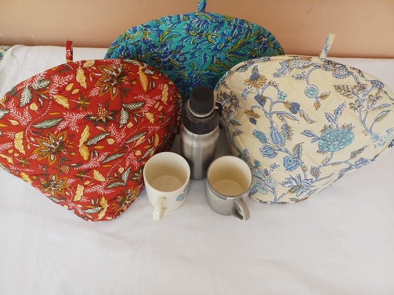 Malan Bai Mandala Tea Cozy Cover malati Hand Block Winter Tea Cozy Cotton Tea Kettle Warmer Pot Cover Hot Coffee Cover Handamde Kitchen Décor Brand: Malan Bai - Image 1