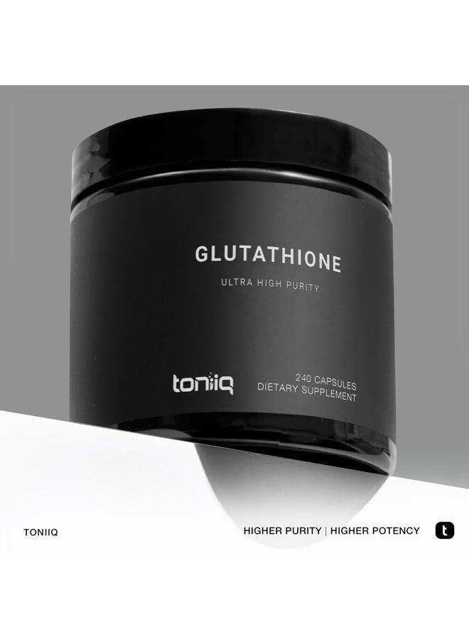 Toniiq Ultra High Strength Glutathione Capsules - 1000mg Concentrated Formula - 98%+ Highly Purified and Bioavailable - Non-GMO Fermentation - 240 Capsules Reduced Glutathione Supplement - Image 3