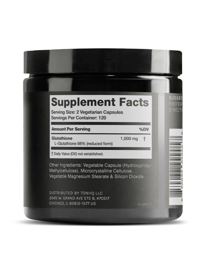 Toniiq Ultra High Strength Glutathione Capsules - 1000mg Concentrated Formula - 98%+ Highly Purified and Bioavailable - Non-GMO Fermentation - 240 Capsules Reduced Glutathione Supplement - Image 2