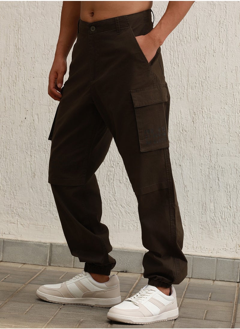 Hubberholme - Dark Olive Cargo Joggers for Men, Relaxed Straight Fit - Image 1