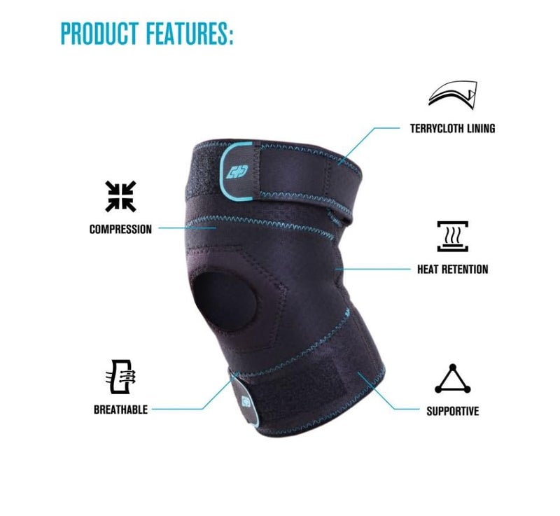 DonJoy Advantage Knee Sleeve for Sprains, Strains, Soreness, Stiffness - Neoprene with Terrycloth Lining for Comfort, Compression, Adjustable Upper, Lower Straps, X-Large fits 17" - 19" - Image 3