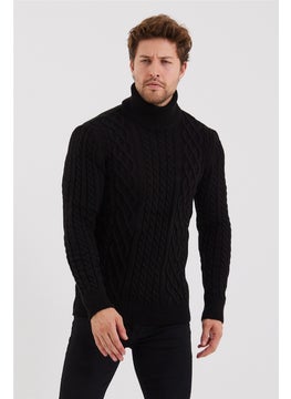 Cool Tarz Cool Style Men's Black Knitted Patterned Knitwear SWEATER-TRZ8152R05S  - Image 1