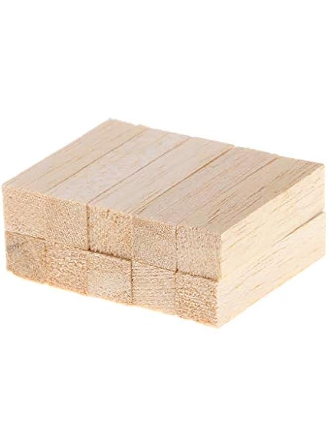 GZYF 10Pcs Balsa Wooden Dowel Rods Blocks - Hardwood Dowels - Craft Dowels for Woodworking - for Model Building Games Kids Crafts Gifts Home Decor, 80mm - Image 1