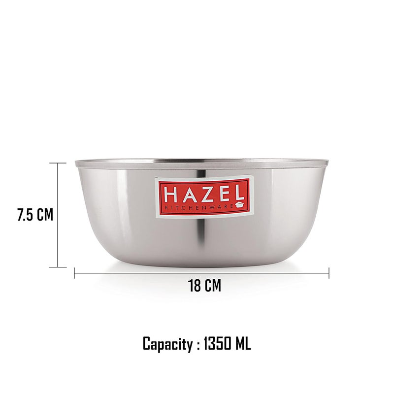 Hazel HAZEL Stainless Steel Bowl Silver 1350 ml Set of 6  - Image 4