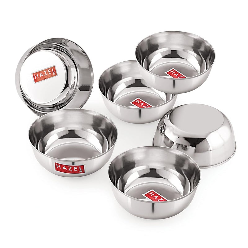 Hazel HAZEL Stainless Steel Bowl Silver 1350 ml Set of 6  - Image 5