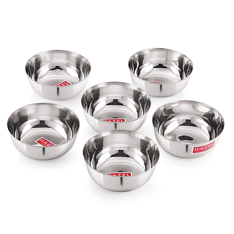 Hazel HAZEL Stainless Steel Bowl Silver 1350 ml Set of 6  - Image 1