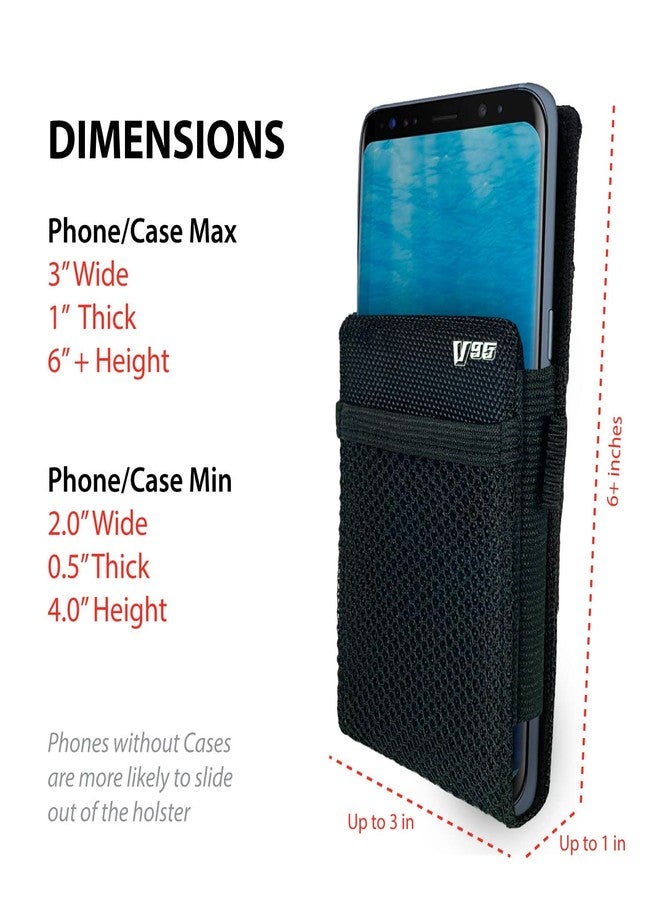 Artisan Power V95 Universal Nylon Pocket Holster | Mesh Pocket, Pen Holder and Ratchet Belt Clip | Best Cellphone Holster for iPhone, Android, Pixel and More - Image 4