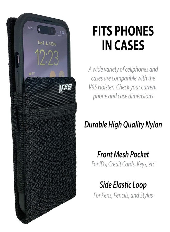 Artisan Power V95 Universal Nylon Pocket Holster | Mesh Pocket, Pen Holder and Ratchet Belt Clip | Best Cellphone Holster for iPhone, Android, Pixel and More - Image 3