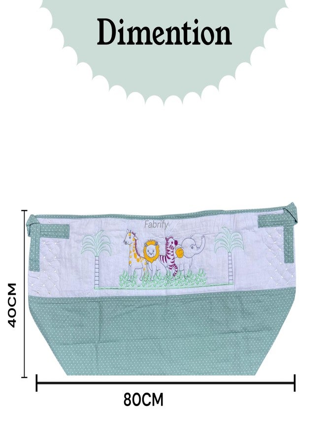 Fabrify Premium Cotton Baby Hammock, Ghodiyu Swing Cradle with Mosquito Net Cover, Animal Design Safety Zipper, One Size (Pista) - Image 2