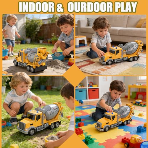 CALEST 14 Inch Large Cement Mixer Truck with SoundsKids Toys for 3 4 5 6 7 8 Years Old BoysKids Boy Toys Christmas Birthday Gift Car - Image 5
