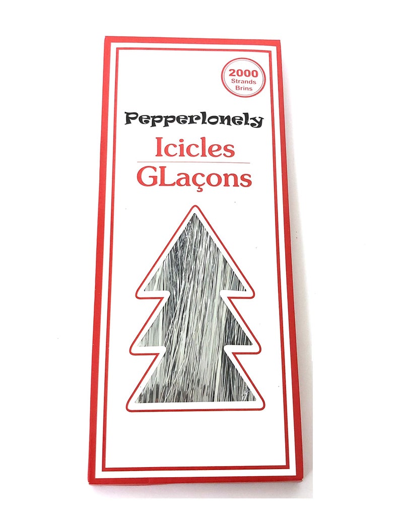 PEPPERLONELY 2000 Strands Icicles Tinsel Tree Christmas Decorations Silver
