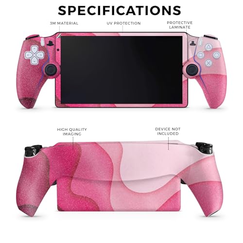 Vision Signs & Graphics Glossy Glitter Gaming Skin Compatible with PS5 Portal Remote Player - Papercraft Magenta - Premium 3M Vinyl Protective Wrap Decal Cover - Easy to Apply | Crafted in The USA by MightySkins - Image 2