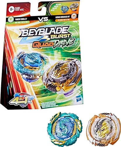 Beyblade Hasbro Burst QuadDrive Katana Muramasa M7 and Vanish Cobra C7 Spinning Top Dual Pack  2 Battling Game Top Toy for Kids Ages 8 and Up - Image 1