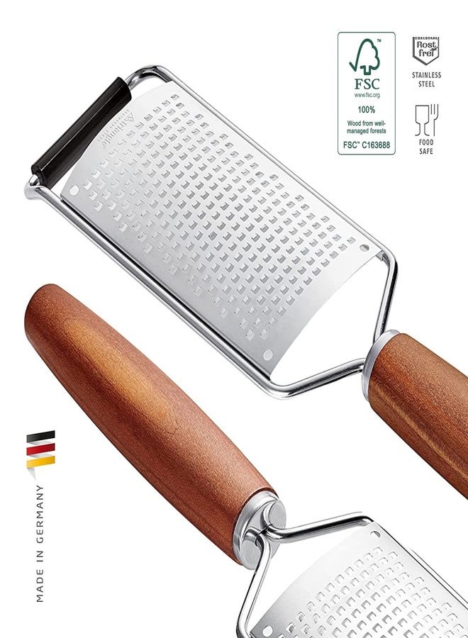 triangle Cheese Grater Sense - Ultra-Sharp Stainless Steel for Easy Grating - Plum Wood Handle - Dishwasher Safe - Image 3