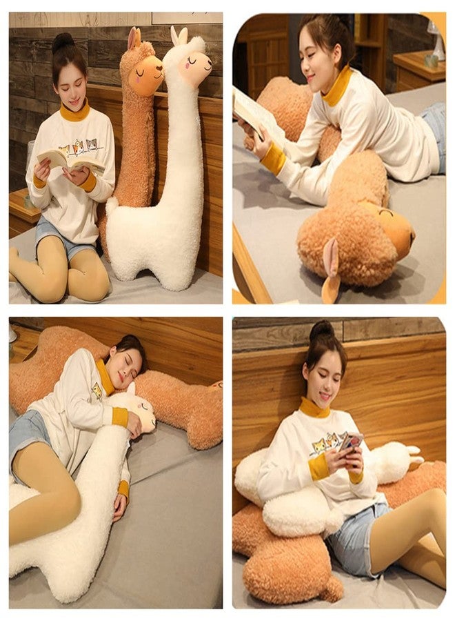 OPHRBU Llama Plush Pillow,Giant Alpaca Plush Long Body Pillow,Stuffed Animal Soft Cuddly Alpaca Toy,Xmas Birthday Gift for Adults Kids. (Brown, 29.5") - Image 5