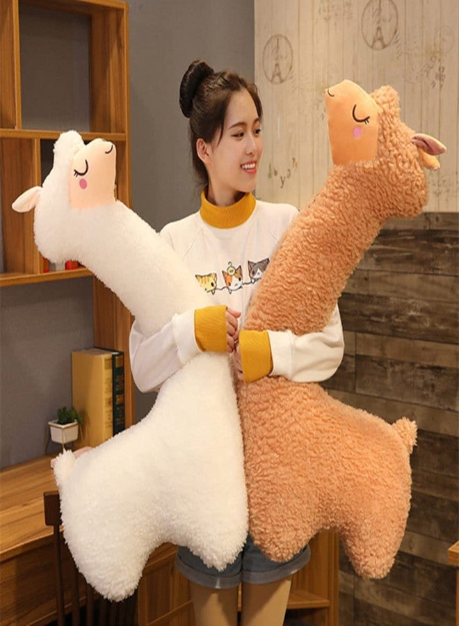 OPHRBU Llama Plush Pillow,Giant Alpaca Plush Long Body Pillow,Stuffed Animal Soft Cuddly Alpaca Toy,Xmas Birthday Gift for Adults Kids. (Brown, 29.5") - Image 3