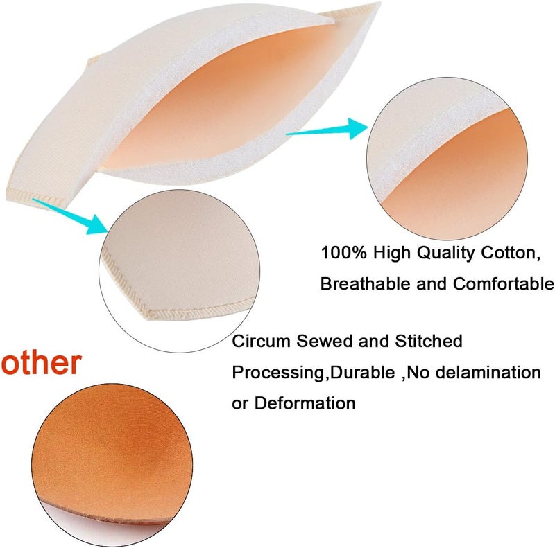 SERMICLE Bra Inserts 4 Pairs, Bra Pads Sewed Stitched Removable for Sports Bra B/C,C/D & D/E Cup Optional - Image 3