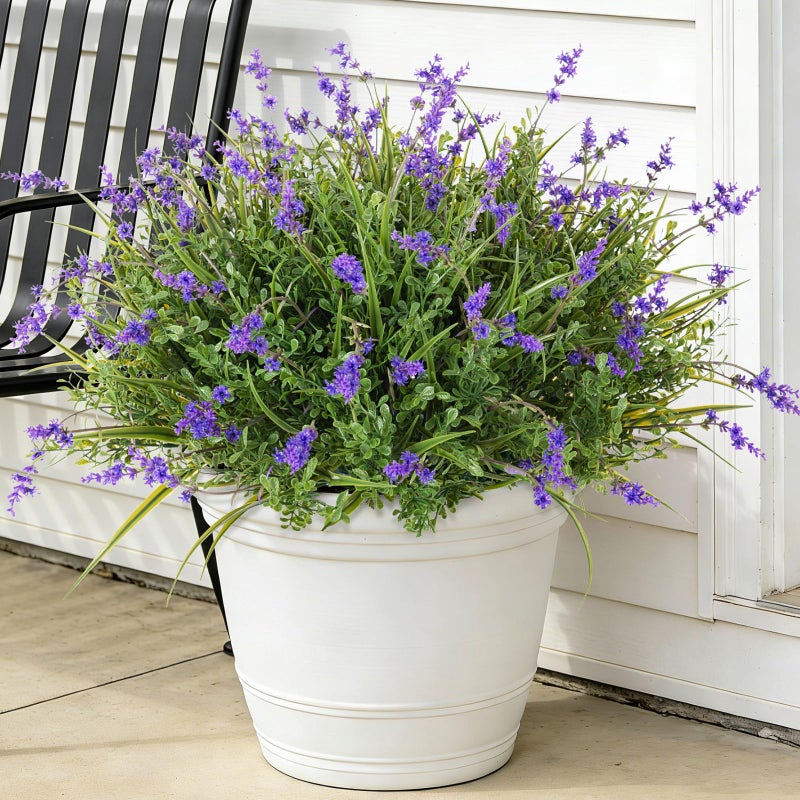 Hrobek Outdoor Faux Plants UV Resistant - 12 Bouquets Realistic Artificial Monkey Grass Greenery for Patio Garden Front Porch Decor Weatherproof Fake Plants for Outside - Image 1