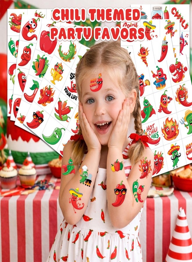 91TATTOOS 96 PCS Chili Pepper Temporary Tattoos for Kids - Image 2