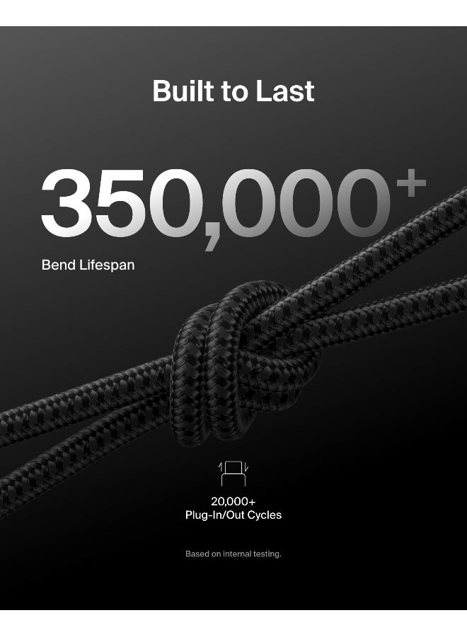 بيلكين كابل USB-C إلى USB-C مضفر طراز Belkin Eco (بطول 1 م بقدرة 240 واط) - كابل لين ومرن وسريع الشحن وكابل شحن بمنفذ من نوع Type C لأجهزة iPhone 16 وGalaxy S25 وPixel 9 وMacBook وiPad Pro - أسود (USB 2.0) - Image 4