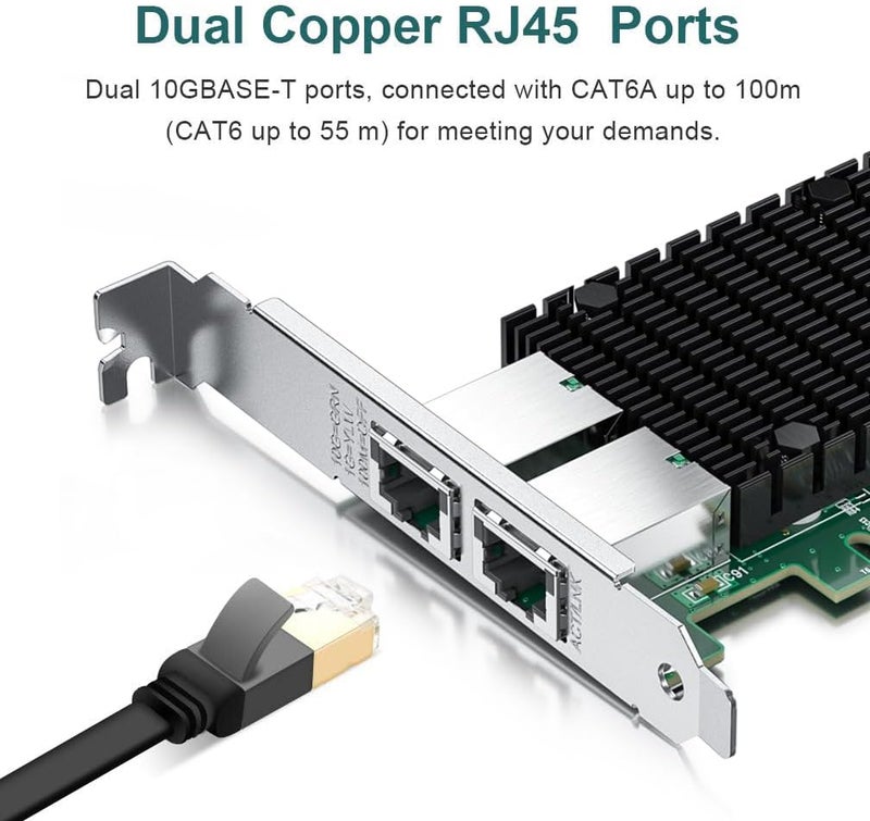 ipolex 10Gb Network Card Intel X550-T2 NIC Ethernet Card, PCIe v3.0 x4, Dual RJ45 Port, with Intel X550-AT2 Controller, 100M/1G/10G Ethernet LAN Adapter Support Windows Server/Windows/Linux/Vmware - Image 3