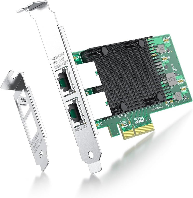 ipolex 10Gb Network Card Intel X550-T2 NIC Ethernet Card, PCIe v3.0 x4, Dual RJ45 Port, with Intel X550-AT2 Controller, 100M/1G/10G Ethernet LAN Adapter Support Windows Server/Windows/Linux/Vmware - Image 2