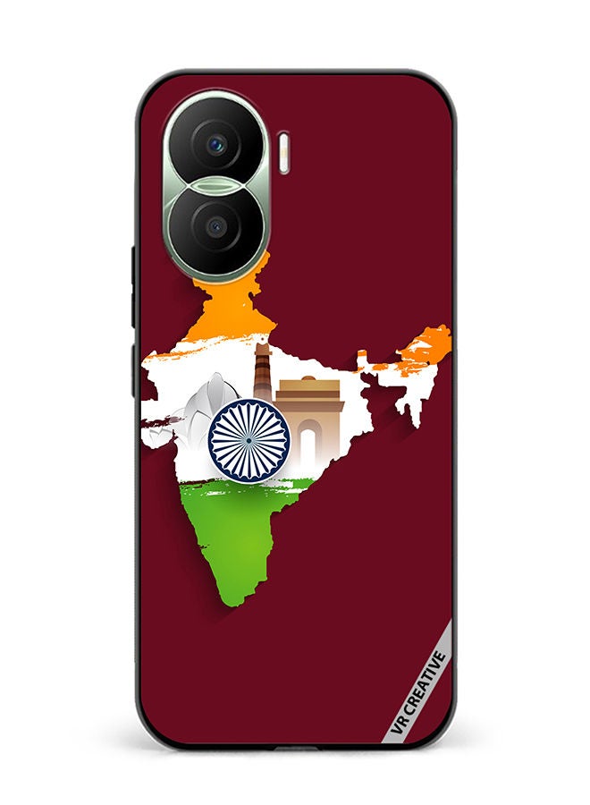 VR CREATIVE Protective Case Cover For Honor Play7T Pro India Map Design Multicolour - Image 1