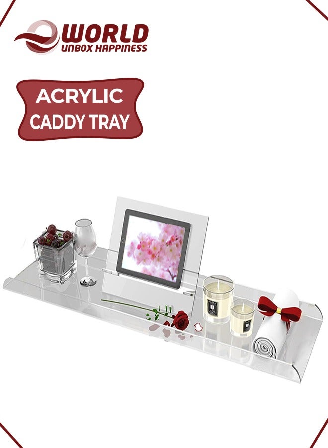 Eworld Acrylic Bathtub Caddy Tray for Party, Vanity, Office, and Bathroom Storage Capabilities, Perfect for Organizing Perfume, Coffee, Food, Spa and Luxury Bath Essentials - Image 1