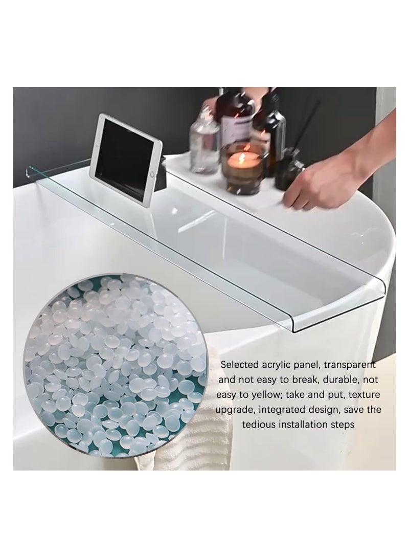 Eworld Acrylic Bathtub Caddy Tray for Party, Vanity, Office, and Bathroom Storage Capabilities, Perfect for Organizing Perfume, Coffee, Food, Spa and Luxury Bath Essentials - Image 4