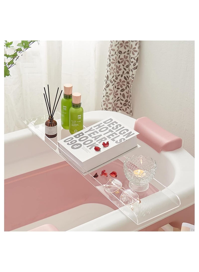 Eworld Acrylic Bathtub Caddy Tray for Party, Vanity, Office, and Bathroom Storage Capabilities, Perfect for Organizing Perfume, Coffee, Food, Spa and Luxury Bath Essentials - Image 3