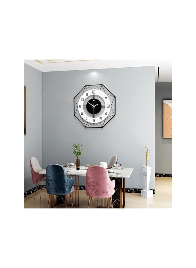 The Bros Large Wall Clocks, 17 inches Modern Silent Wall Clock for Home House Kitchen Bedroom Living Room Decorative Big Wall Clock Non Ticking Battery Operated Quartz for Bathroom Outdoor Indoor, black - Image 3