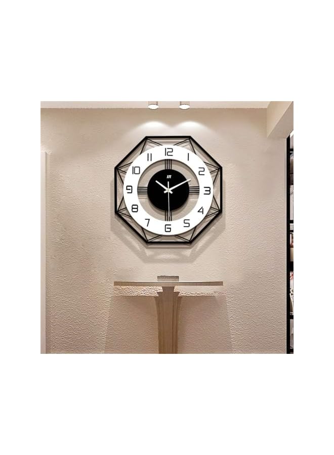 The Bros Large Wall Clocks, 17 inches Modern Silent Wall Clock for Home House Kitchen Bedroom Living Room Decorative Big Wall Clock Non Ticking Battery Operated Quartz for Bathroom Outdoor Indoor, black - Image 2