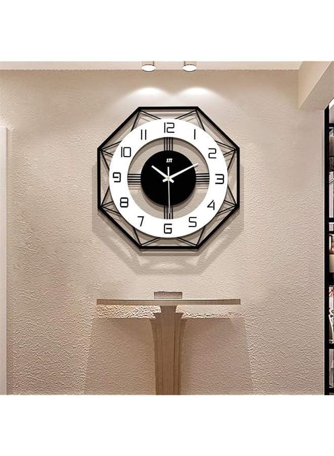 The Bros Large Wall Clocks, 17 inches Modern Silent Wall Clock for Home House Kitchen Bedroom Living Room Decorative Big Wall Clock Non Ticking Battery Operated Quartz for Bathroom Outdoor Indoor, black - Image 1