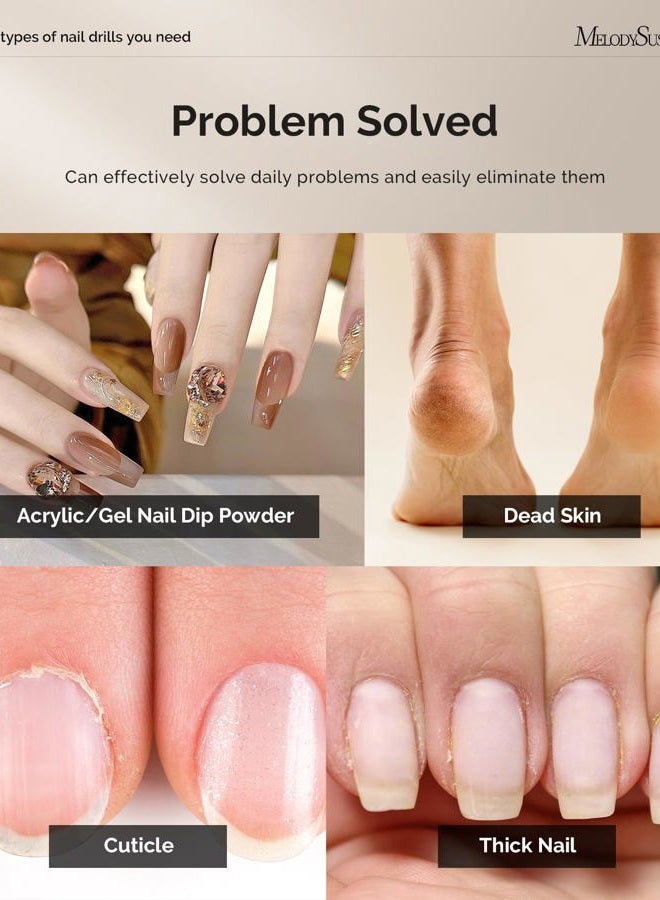 MelodySusie Electric Nail Drill Machine,PC120I Portable Electric Nail File Efile Set for Acrylic Gel Nails, Manicure Pedicure Tool with Nail Drill Bits Sanding Bands Gold - Image 2