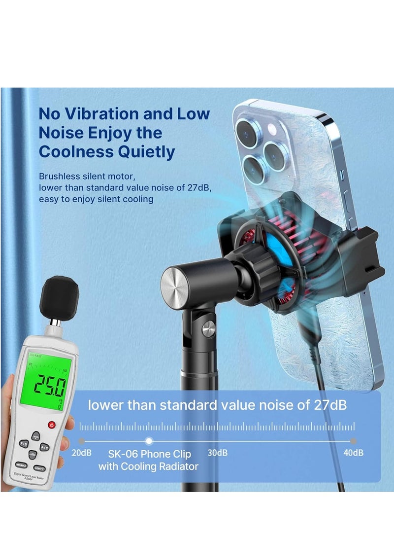 KASTWAVE Cell Phone Stand with Phone Cooler, Semiconductor Cooling Cell Phone Stand, Adjustable Angle Phone Stand for Desk Cell Phone Holder Flexible Phone Stand Holder - Image 4