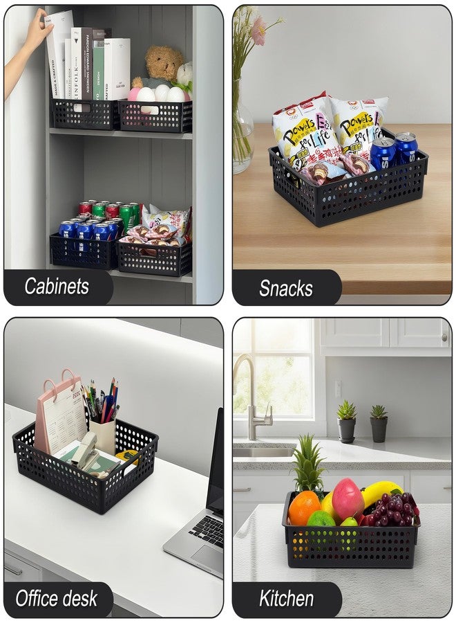 Soddeph 4 Pack Stackable A4 Paper Organizer Trays, Plastic Storage Bins with Handles, Hollow Design Organizer Baskets for Classroom, Office, Home Use - Image 5