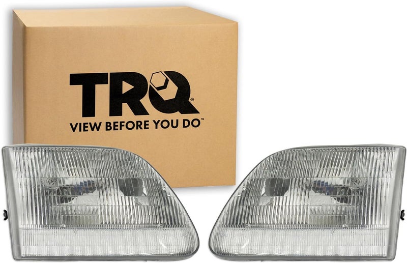 TRQ Driver & Passenger Side Headlight Assembly Set for Ford Expedition, F-150, and F-250 - Image 1