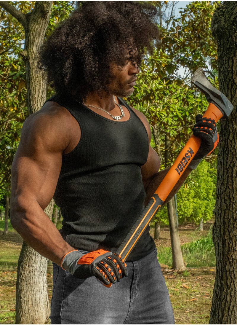 KSEIBI Axe with Fiberglass Handle/Progrip, 1500G, Drop Forged Carbon Steel, Black Finish Head, Fiberglass Handle, Perfect for Camping, Hiking, Woodworking, Wood Splitting and Kindling, Chopping Branches.  - Image 2