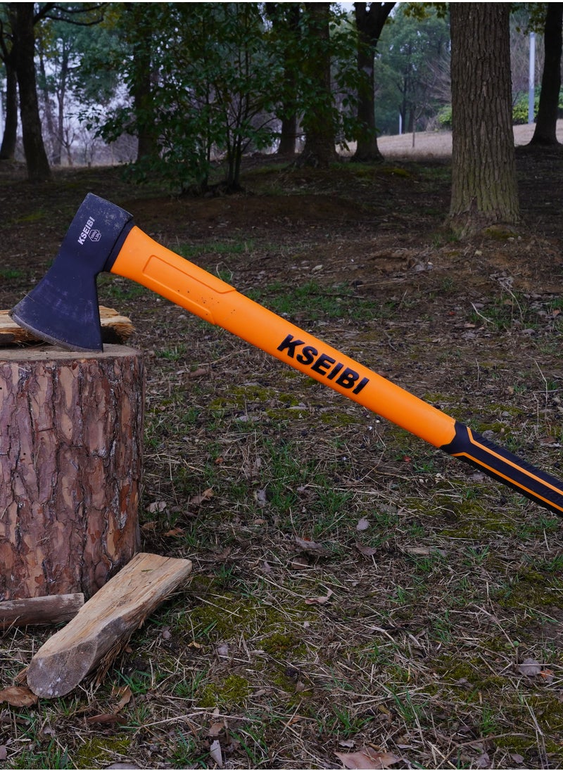 KSEIBI Axe with Fiberglass Handle/Progrip, 1500G, Drop Forged Carbon Steel, Black Finish Head, Fiberglass Handle, Perfect for Camping, Hiking, Woodworking, Wood Splitting and Kindling, Chopping Branches.  - Image 4