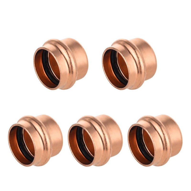 EFIELD Pack of 5 EFIELD 1inch Copper Press Fit End Cap Plug Plumbing Fittings LBP Design Heavy Copper StructurePRESS021 - Image 2
