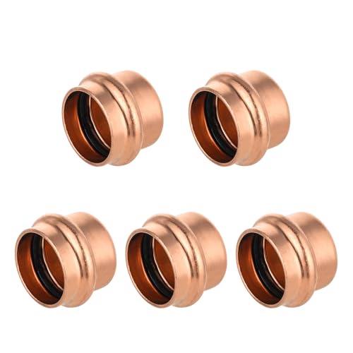 EFIELD Pack of 5 EFIELD 1inch Copper Press Fit End Cap Plug Plumbing Fittings LBP Design Heavy Copper StructurePRESS021 - Image 1