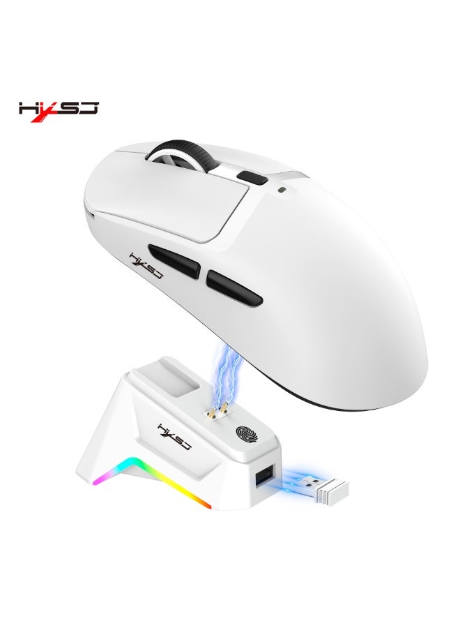 HXSJ TI0 PRO Wireless Gaming Mouse with RGB Charging Dock – 3-Mode Bluetooth/2.4G/Wired, 16000 DPI, Lightweight Ergonomic Design, Silent Click, Long Battery Life – PC/Laptop/Mac/PS5 - Image 1