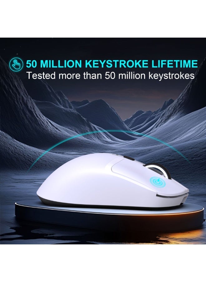 HXSJ TI0 PRO Wireless Gaming Mouse with RGB Charging Dock – 3-Mode Bluetooth/2.4G/Wired, 16000 DPI, Lightweight Ergonomic Design, Silent Click, Long Battery Life – PC/Laptop/Mac/PS5 - Image 5