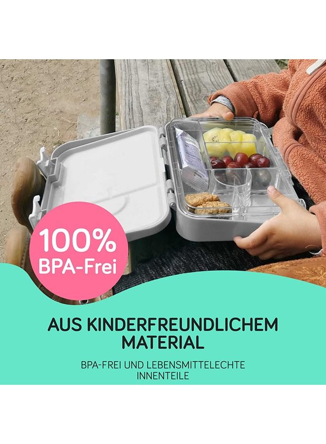 Arabest Children's Lunch Box with Compartments – Child-Friendly Lock with Click Closure – Lunch Box, Bento Box for Nursery, School, Excursions Plastic Grey
21x15x4.6 cm - Image 2