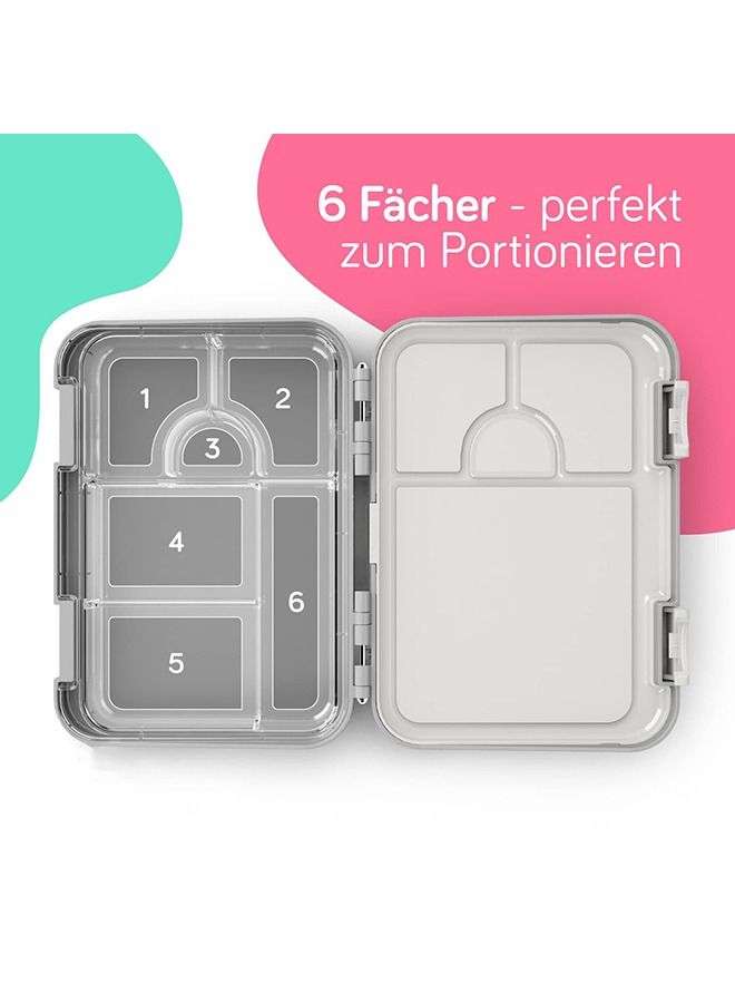 Arabest Children's Lunch Box with Compartments – Child-Friendly Lock with Click Closure – Lunch Box, Bento Box for Nursery, School, Excursions Plastic Grey
21x15x4.6 cm - Image 4