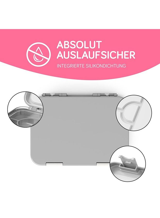 Arabest Children's Lunch Box with Compartments – Child-Friendly Lock with Click Closure – Lunch Box, Bento Box for Nursery, School, Excursions Plastic Grey
21x15x4.6 cm - Image 3