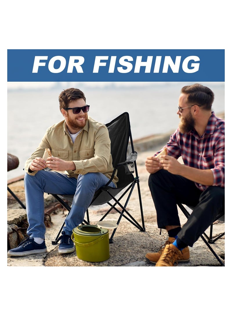 Generic Portable Camping Chair with Mesh Back, Adjustable Arms, Cup Holder, Carry Bag - Supports 250 lbs! Perfect for Camping, Sports, Outdoors, Lawn, with Side Pockets (Navy Blue)  - Image 4
